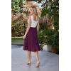 image:imageGRACE KARIN Pleated Midi Skirt for WomenSummer Chiffon Elastic High Waist Knee Length Skirts Swing ALine Boho OutfitsDeep Purple