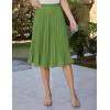 image:imageGRACE KARIN Pleated Midi Skirt for WomenSummer Chiffon Elastic High Waist Knee Length Skirts Swing ALine Boho OutfitsGrass Green