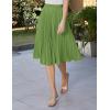 image:imageGRACE KARIN Pleated Midi Skirt for WomenSummer Chiffon Elastic High Waist Knee Length Skirts Swing ALine Boho OutfitsGrass Green
