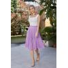 image:imageGRACE KARIN Pleated Midi Skirt for WomenSummer Chiffon Elastic High Waist Knee Length Skirts Swing ALine Boho OutfitsIce Purple