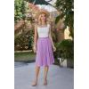 image:imageGRACE KARIN Pleated Midi Skirt for WomenSummer Chiffon Elastic High Waist Knee Length Skirts Swing ALine Boho OutfitsIce Purple