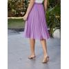 image:imageGRACE KARIN Pleated Midi Skirt for WomenSummer Chiffon Elastic High Waist Knee Length Skirts Swing ALine Boho OutfitsIce Purple