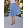 image:imageGRACE KARIN Pleated Midi Skirt for WomenSummer Chiffon Elastic High Waist Knee Length Skirts Swing ALine Boho OutfitsLake Blue