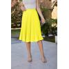 image:imageGRACE KARIN Pleated Midi Skirt for WomenSummer Chiffon Elastic High Waist Knee Length Skirts Swing ALine Boho OutfitsLemon Tonic
