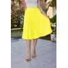image:imageGRACE KARIN Pleated Midi Skirt for WomenSummer Chiffon Elastic High Waist Knee Length Skirts Swing ALine Boho OutfitsLemon Tonic