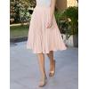 image:imageGRACE KARIN Pleated Midi Skirt for WomenSummer Chiffon Elastic High Waist Knee Length Skirts Swing ALine Boho OutfitsLight Apricot
