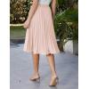 image:imageGRACE KARIN Pleated Midi Skirt for WomenSummer Chiffon Elastic High Waist Knee Length Skirts Swing ALine Boho OutfitsLight Apricot
