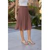 image:imageGRACE KARIN Pleated Midi Skirt for WomenSummer Chiffon Elastic High Waist Knee Length Skirts Swing ALine Boho OutfitsLight Brown