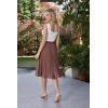 image:imageGRACE KARIN Pleated Midi Skirt for WomenSummer Chiffon Elastic High Waist Knee Length Skirts Swing ALine Boho OutfitsLight Brown
