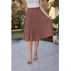 image:imageGRACE KARIN Pleated Midi Skirt for WomenSummer Chiffon Elastic High Waist Knee Length Skirts Swing ALine Boho OutfitsLight Brown