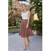 image:imageGRACE KARIN Pleated Midi Skirt for WomenSummer Chiffon Elastic High Waist Knee Length Skirts Swing ALine Boho OutfitsLight Brown