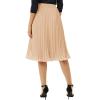 image:imageGRACE KARIN Pleated Midi Skirt for WomenSummer Chiffon Elastic High Waist Knee Length Skirts Swing ALine Boho OutfitsLight Khaki