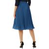 image:imageGRACE KARIN Pleated Midi Skirt for WomenSummer Chiffon Elastic High Waist Knee Length Skirts Swing ALine Boho OutfitsLight Navy