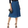 image:imageGRACE KARIN Pleated Midi Skirt for WomenSummer Chiffon Elastic High Waist Knee Length Skirts Swing ALine Boho OutfitsLight Navy
