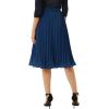 image:imageGRACE KARIN Pleated Midi Skirt for WomenSummer Chiffon Elastic High Waist Knee Length Skirts Swing ALine Boho OutfitsNavy