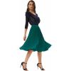 image:imageGRACE KARIN Pleated Midi Skirt for WomenSummer Chiffon Elastic High Waist Knee Length Skirts Swing ALine Boho OutfitsPeacock Blue