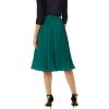 image:imageGRACE KARIN Pleated Midi Skirt for WomenSummer Chiffon Elastic High Waist Knee Length Skirts Swing ALine Boho OutfitsPeacock Blue