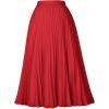 image:imageGRACE KARIN Pleated Midi Skirt for WomenSummer Chiffon Elastic High Waist Knee Length Skirts Swing ALine Boho OutfitsRed