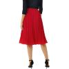 image:imageGRACE KARIN Pleated Midi Skirt for WomenSummer Chiffon Elastic High Waist Knee Length Skirts Swing ALine Boho OutfitsRed
