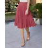 image:imageGRACE KARIN Pleated Midi Skirt for WomenSummer Chiffon Elastic High Waist Knee Length Skirts Swing ALine Boho OutfitsWatermelon Red