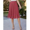 image:imageGRACE KARIN Pleated Midi Skirt for WomenSummer Chiffon Elastic High Waist Knee Length Skirts Swing ALine Boho OutfitsWatermelon Red