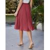 image:imageGRACE KARIN Pleated Midi Skirt for WomenSummer Chiffon Elastic High Waist Knee Length Skirts Swing ALine Boho OutfitsWatermelon Red