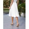 image:imageGRACE KARIN Pleated Midi Skirt for WomenSummer Chiffon Elastic High Waist Knee Length Skirts Swing ALine Boho OutfitsWhite