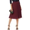 image:imageGRACE KARIN Pleated Midi Skirt for WomenSummer Chiffon Elastic High Waist Knee Length Skirts Swing ALine Boho OutfitsWine Red