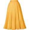 image:imageGRACE KARIN Pleated Midi Skirt for WomenSummer Chiffon Elastic High Waist Knee Length Skirts Swing ALine Boho OutfitsYellow
