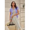 image:imageGRACE KARIN Short Sleeve Cardigan Summer Button up Sweaters for Women Lightweight Crew Neck Casual OutfitsLight Purple