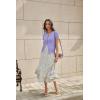 image:imageGRACE KARIN Short Sleeve Cardigan Summer Button up Sweaters for Women Lightweight Crew Neck Casual OutfitsLight Purple
