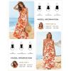 image:imageGRACE KARIN Summer Floral Maxi Dress for Women 2026 Flowy Wedding Guest Dresses Ruffle Sleeve Smocked Sundress with PocketWhite Orange