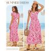 image:imageGRACE KARIN Summer Floral Maxi Dress for Women 2026 Flowy Wedding Guest Dresses Ruffle Sleeve Smocked Sundress with PocketWhite Pink