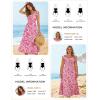 image:imageGRACE KARIN Summer Floral Maxi Dress for Women 2026 Flowy Wedding Guest Dresses Ruffle Sleeve Smocked Sundress with PocketWhite Pink