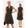 image:imageGRACE KARIN Work Dresses for Women 2026 Sleeveless Button Business Midi Dress Notch Lapel V Neck Formal Office A Line DressesArmy Green