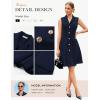 image:imageGRACE KARIN Work Dresses for Women 2026 Sleeveless Button Business Midi Dress Notch Lapel V Neck Formal Office A Line DressesNavy Blue