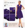 image:imageGRACE KARIN Work Dresses for Women 2026 Sleeveless Button Business Midi Dress Notch Lapel V Neck Formal Office A Line DressesPurple