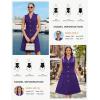 image:imageGRACE KARIN Work Dresses for Women 2026 Sleeveless Button Business Midi Dress Notch Lapel V Neck Formal Office A Line DressesPurple