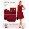 image:imageGRACE KARIN Work Dresses for Women 2026 Sleeveless Button Business Midi Dress Notch Lapel V Neck Formal Office A Line DressesRed