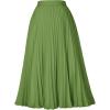 image:imageGRACE KARIN Pleated Midi Skirt for WomenSummer Chiffon Elastic High Waist Knee Length Skirts Swing ALine Boho OutfitsGrass Green