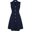image:imageGRACE KARIN Work Dresses for Women 2026 Sleeveless Button Business Midi Dress Notch Lapel V Neck Formal Office A Line DressesNavy Blue