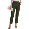 image:imageGRACE KARIN Womens High Waisted Work Pants Business Casual 2026 Ankle Length Office Dress Trousers with PocketsArmy Green