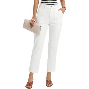 image:imageGRACE KARIN Womens High Waisted Work Pants Business Casual 2026 Ankle Length Office Dress Trousers with PocketsWhite