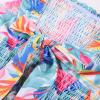 image:imageGRACE KARIN Girls Hawaiian Floral Smocked Dresses Girl Flutter Sleeve Spring Summer Dress Kids Easter Maxi Long DressesBlue Leaves