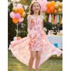 image:imageGRACE KARIN Girls Hawaiian Floral Smocked Dresses Girl Flutter Sleeve Spring Summer Dress Kids Easter Maxi Long DressesOrange