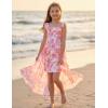image:imageGRACE KARIN Girls Hawaiian Floral Smocked Dresses Girl Flutter Sleeve Spring Summer Dress Kids Easter Maxi Long DressesOrange