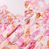 image:imageGRACE KARIN Girls Hawaiian Floral Smocked Dresses Girl Flutter Sleeve Spring Summer Dress Kids Easter Maxi Long DressesOrange