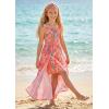 image:imageGRACE KARIN Girls Hawaiian Floral Smocked Dresses Girl Flutter Sleeve Spring Summer Dress Kids Easter Maxi Long DressesOrange Floral