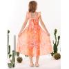 image:imageGRACE KARIN Girls Hawaiian Floral Smocked Dresses Girl Flutter Sleeve Spring Summer Dress Kids Easter Maxi Long DressesOrange Tiedye