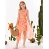 image:imageGRACE KARIN Girls Hawaiian Floral Smocked Dresses Girl Flutter Sleeve Spring Summer Dress Kids Easter Maxi Long DressesOrange Tiedye